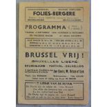 World War II 1944 (Sept) Folies- Bergere programme, good condition.