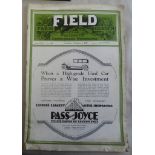 The Field 1927 February 3rd cover edge faults back cover colour Dewar's advertisement