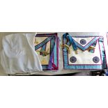 Masonic Lodge related items including four aprons First and second Degree, Degree Books and many