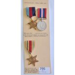 British WWII South African Brothers Medal set to: C322461 S. Daniels including: The 1939-45 Star and