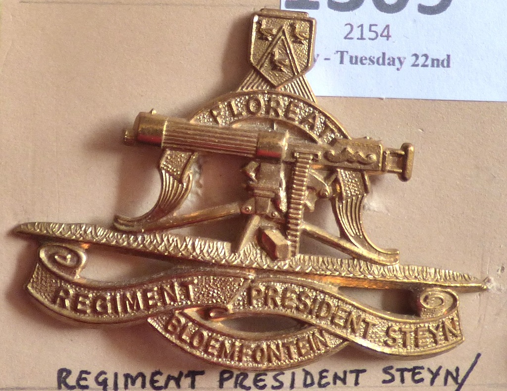 South Africa - Regiment president Steyn (Bloemfontein) Brass