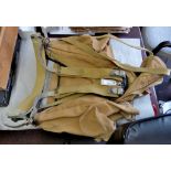 British WWII 1942 dated backpack, supporting metal frame and leather straps in good condition.