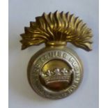 British WWI Princess Louise's Fusiliers cap badge (Bi-metal, lugs)