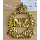 New Zealand Expeditionary Force Cap Badge - Brass KC