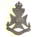 British WWI The County of London Regiment (The Rangers) Officers Cap badge (Bronzed brass, lugs)