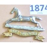 West Yorkshire Regiment - Bi-metal-Grass below horse