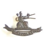 British WWI The Norfolk Regiment Officers Cap Badge, rare variant (Bronze, lugs)