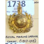 Royal Marines - Royal Marines -  Labour Corps - Brass (1917-1919)