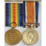 British WWI War Medal Pair to: 2849 Pte. R.R. Burton, 28-London Regiment. A rare regiment