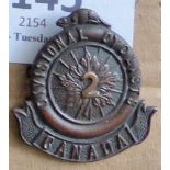 Canada - 2nd Divisional Cyclist Cap Badge - Bronzed Copper