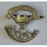 British WWI Somerset Light Infantry Territorial cap badge (White-metal, lugs) scarce