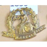 The Norfolk Regiment -Brass(1915-1919 War Economy)