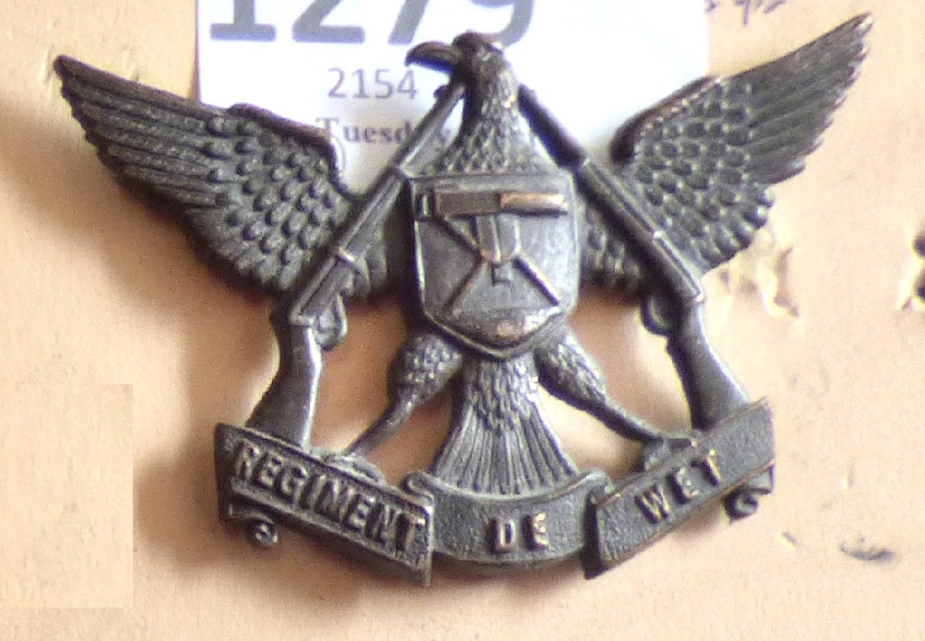 South Africa - Regiment De Wet -Blackened Brass