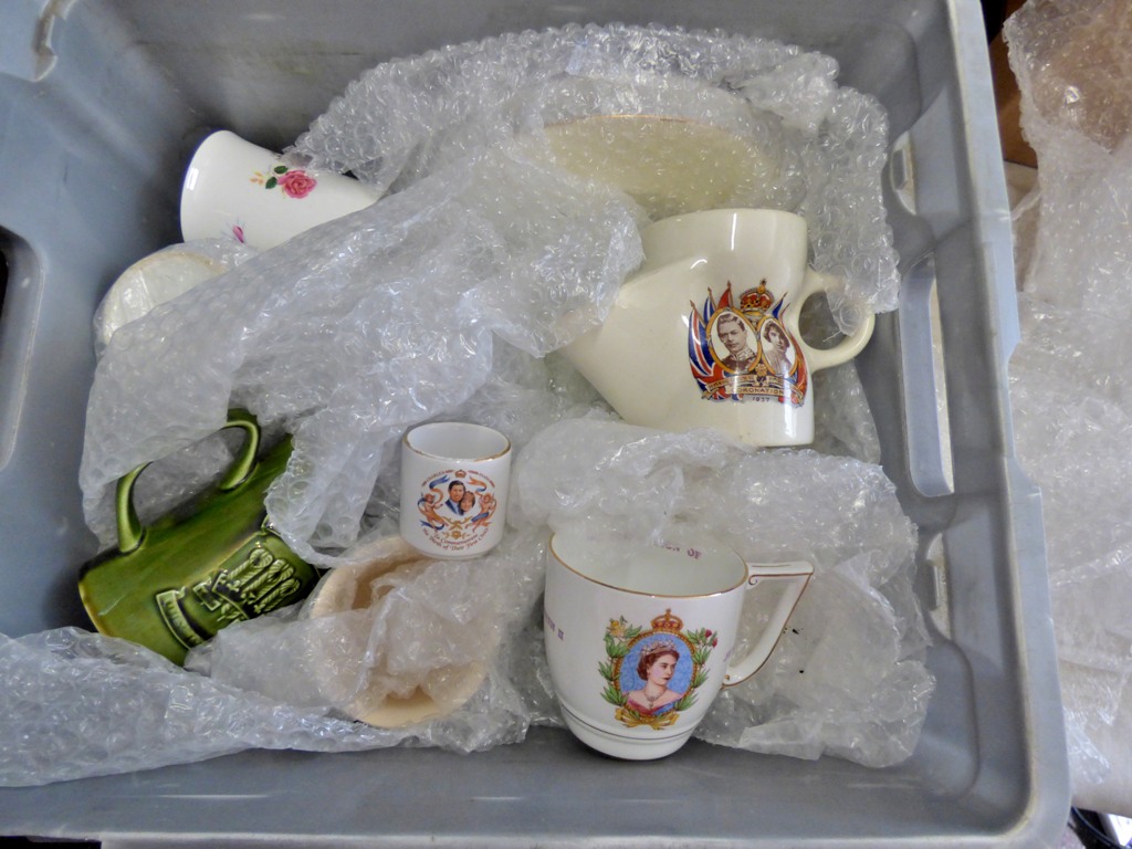 A Box of Mixed China Ware-which includes some vintage 'Royal' Items.
