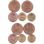 British Coins in UNC (5), inc penny 1927, 1936, Halfpenny 1948, 3 pence 1937 (2)