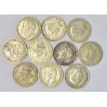 British Florins inc 8 silver