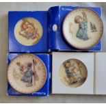 J.M Himmel Plates (4) Size 3.1/2 inch dia 1971 - 'Heavenly Angel' - 1972 'Hear Ye hear Ye' - 1976 '