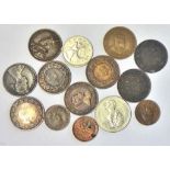 Canada coins (14) includes New Brunswick cent 1861, 1864, nova Scotia cent 1864 etc.