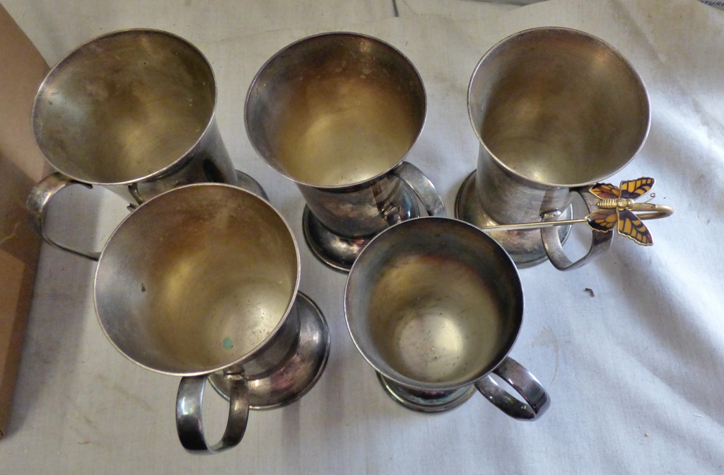 (5) Carrington E.P. A1 Plate goblets-in good condition