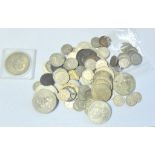 British Coins (100+) , including silver, farthing 1749 etc