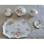 Limoges-ladies Dressing table set-by Limoges, France(Made for export) some wear, some damage,(5)