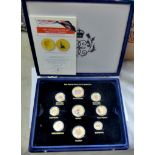 British – The changing face of Britain's coinage – Golden Edition – in blue velvet case (13)