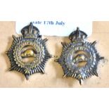 Canada The Canadian Army Service Corps, KC Bronze Officers Collar badge pair, both left facing.