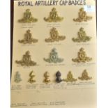 British Royal Artillery Cap badges and Collar badge collection, (11 cap badges), (4 collar badges)