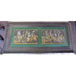 The Battle of Agincourt Bas-Relief beautifully framed with gold gilt and coloured relief, a large