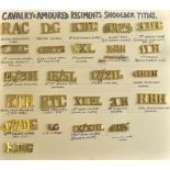 British Cavalry and Armoured Regiments Shoulder titles (24) including: RAC, DG, 3rd dragoon