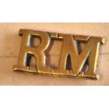 British Royal Marine Shoulder Title, Brass