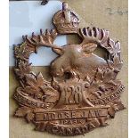 Canada - 128th Infantry Battalion Cap Badge (Moose Jaw) Copper KC