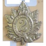 Canada - 2nd Queen's Own Rifle of Canada Cap Badge - W/M QC