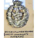 Canada - British Colombia Regiment - (Duke of Connaught's Own) w/m, G/C