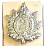 Canada - Queen's Own Rifles of Canada Cap Badge (2nd Regiment), w/m, QC