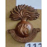 Canada - 78th Infantry Battalion (Winnipeg Grenadiers) Cap Badge, Copper