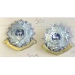 British WWII Officers Bedfordshire & Hertfordshire Regiment Collar Badges (Bi-metal, lugs)