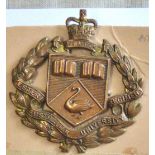 Australian - Western Australia University Regiment Officers Cap Badge - Bronzed copper