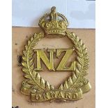 New Zealand- 2nd New Zealand Expeditionary Force Cap Badge - Brass KC