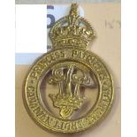 Canada - Princess Patricia's Canadian Light Infantry Cap Badge - Brass KC