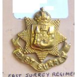 East Surrey Regiment - Brass  (1915-1916 Economy Strike)