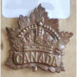 Canada - 7th Regiment Canadian Mounted Rifles 1915 Cap Badge - Gilding Metal KC