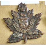 Canada - 27th Infantry Battalion (City of Winnipeg BN) Officers Cap Badge, Bronze KC