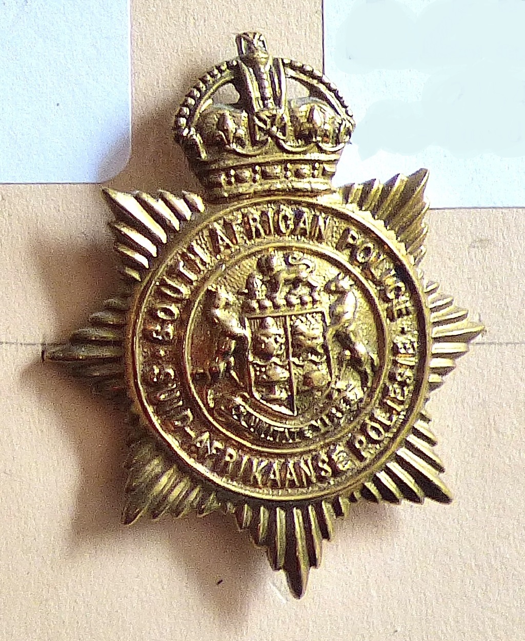 South Africa - South African Police Cap Badge - Brass KC