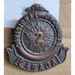 Canada - 2nd Divisional Cyclist Cap Badge - Bronzed Copper