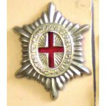 Canada - Governor Generals Foot Guards Cap Badge - white metal with red enamel backing