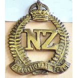 New Zealand - Expeditionary Force 'Expeditionary' Cap Badge - Brass KC
