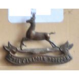 Canada - Royal Canadian Dragoons Officers Cap Badge - Bronze