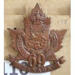 Canada - 66th Infantry Battalion Cap Badge - Copper KC