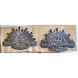 Australian Commonwealth Military Forces - Bronze pair of collar badges.